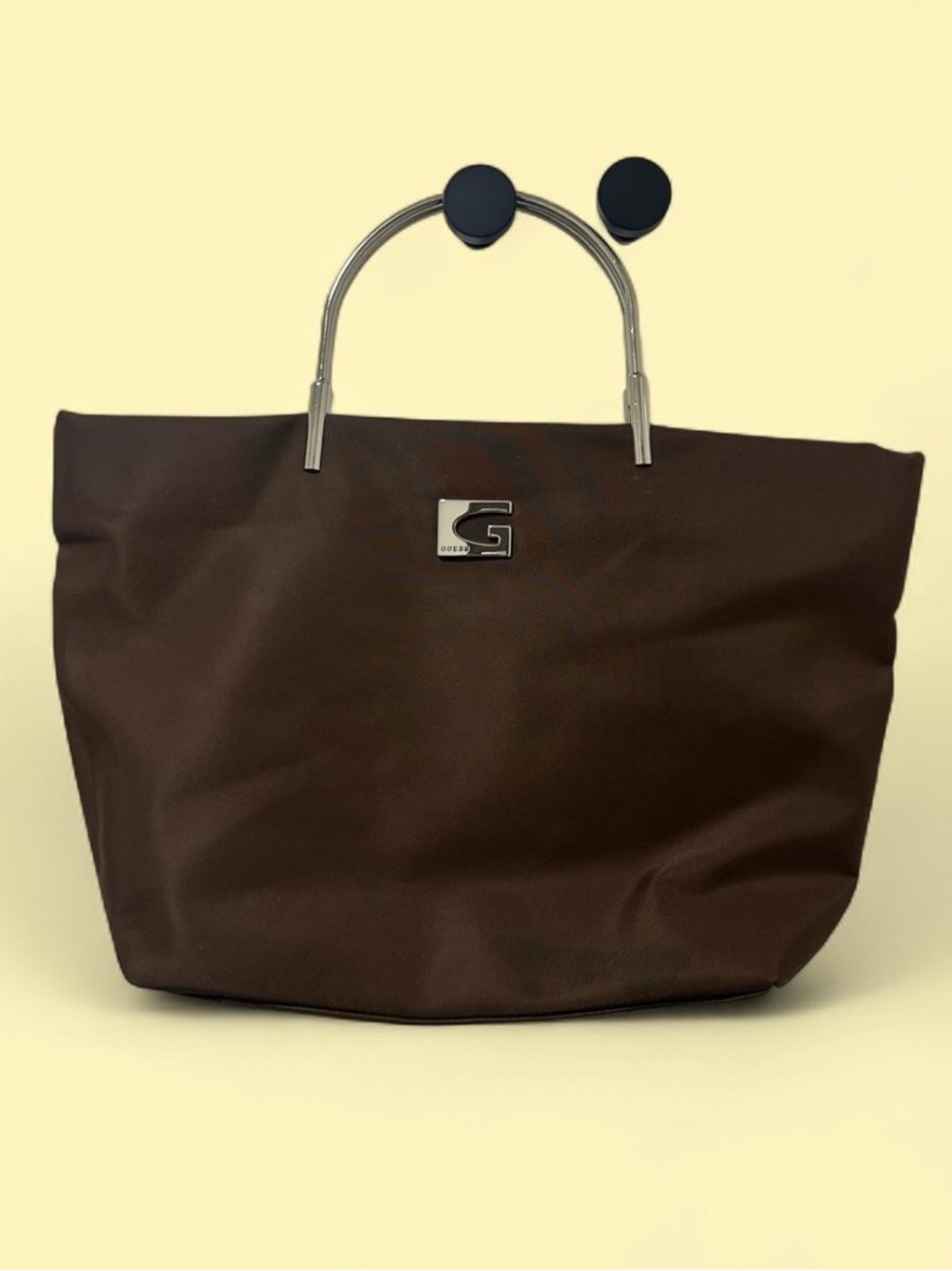 Guess Brown Women's Tote Bag with Metal Handles